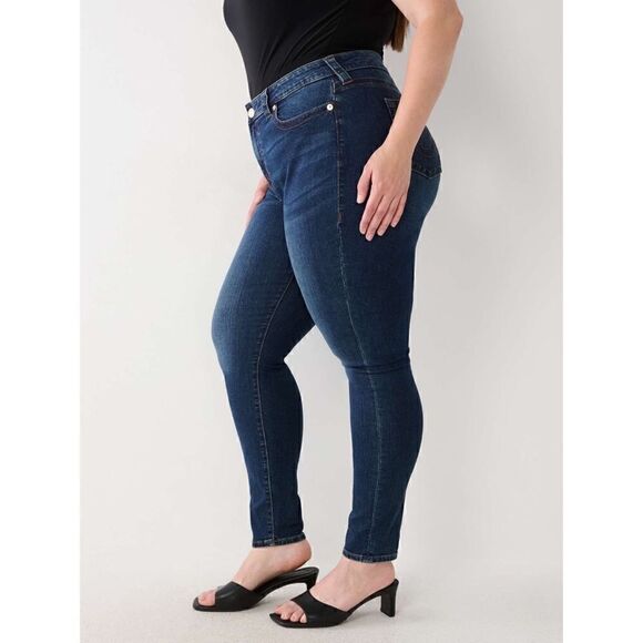 NWT True Religion Jennie Curvy Mid Rise Super Skinny Jeans, Size 27 - Picture 3 of 15